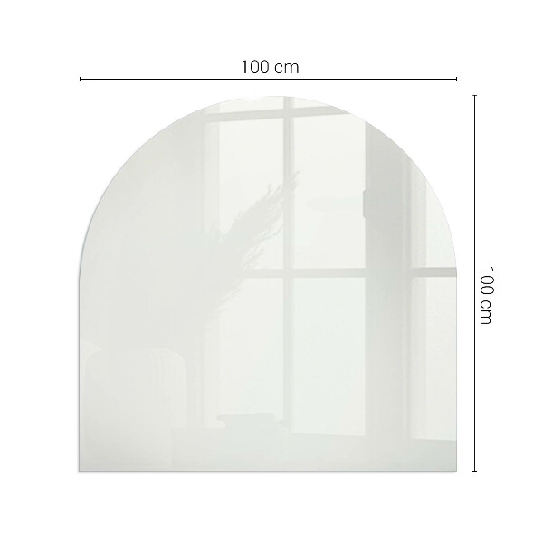 Half-oval glass hearth plate Ivory colour