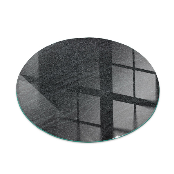 Round glass wood burner hearth Natural stone texture