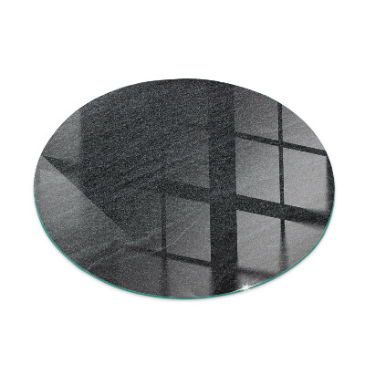 Round glass wood burner hearth Natural stone texture