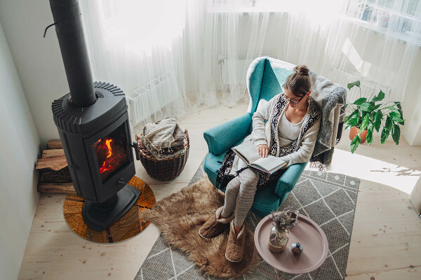 Round glass hearths for wood burners Wood grain in cross-section