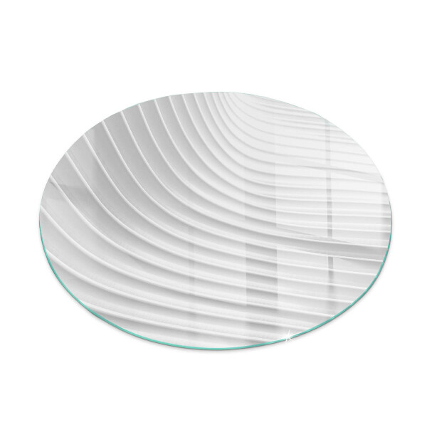 Round glass wood burner hearth Waves of delicate lines