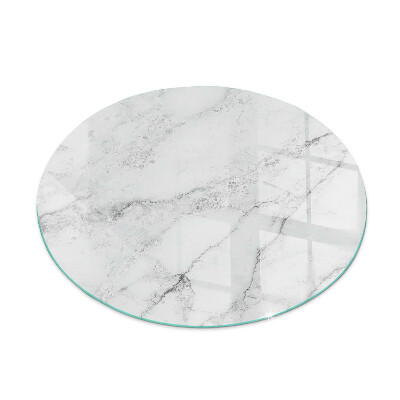 Round glass wood burner hearth Marble pattern with veins