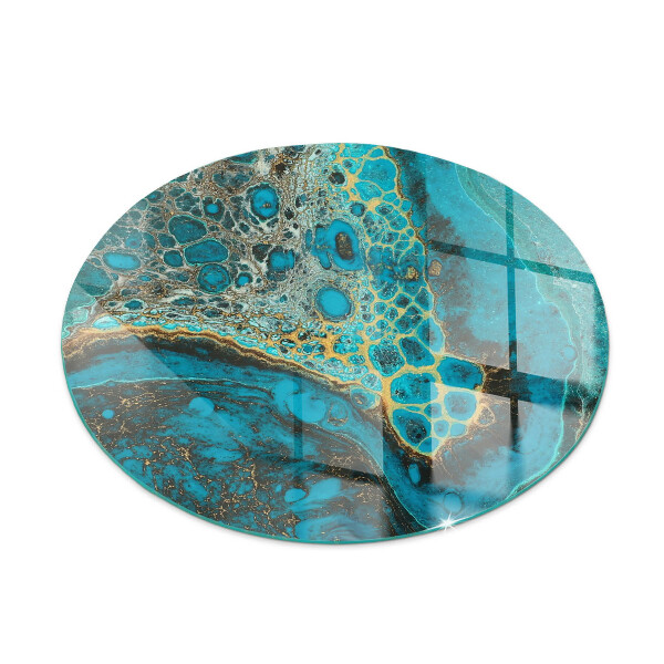 Round glass fire hearth Abstract organic pattern