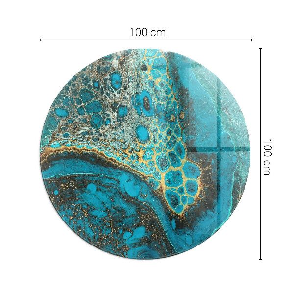 Round glass fire hearth Abstract organic pattern