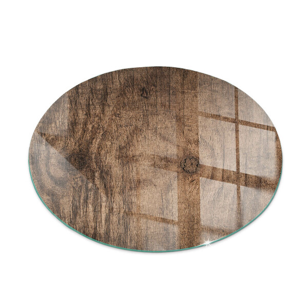 Round glass fire hearth Natural wood pattern