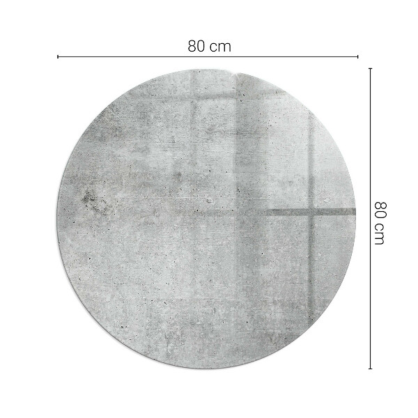 Round glass wood burner hearth Raw concrete texture