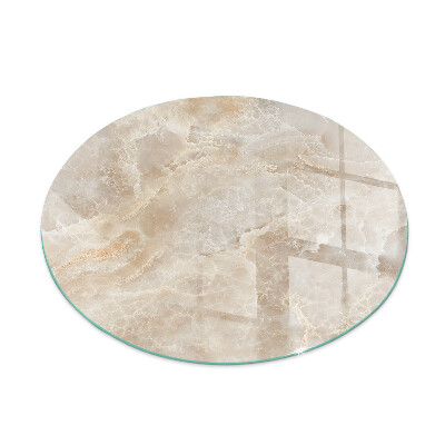 Round glass wood burner hearth Natural stone pattern