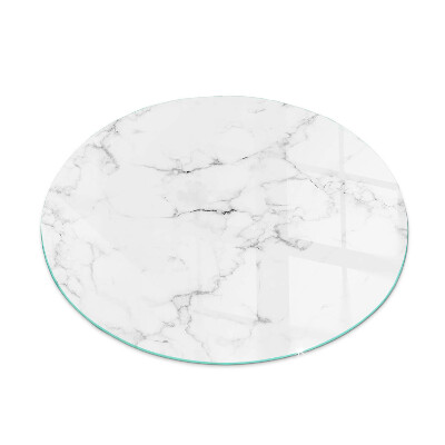 Round glass hearths for wood burners Marble pattern with veins