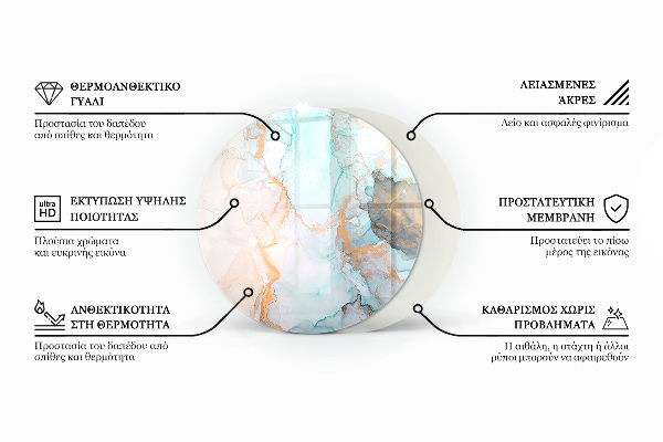 Round glass fire hearth Rust texture on metal