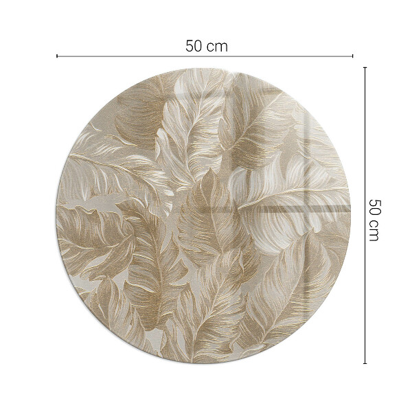 Round glass hearths for wood burners Leaves in subtle patterns