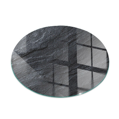 Round glass fire hearth Stone surface texture