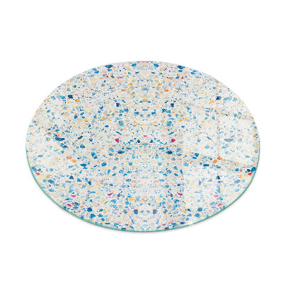 Round glass wood burner hearth Abstract texture pattern