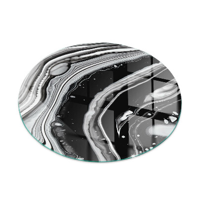 Round glass fire hearth Abstract waves and lines