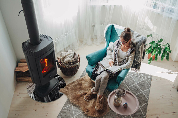 Round glass fire hearth Abstract waves and lines