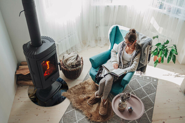 Round glass hearths for wood burners Elegant leaves in texture