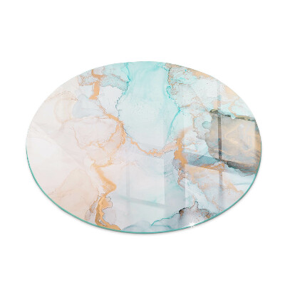 Round glass fire hearth Abstract fluid pattern