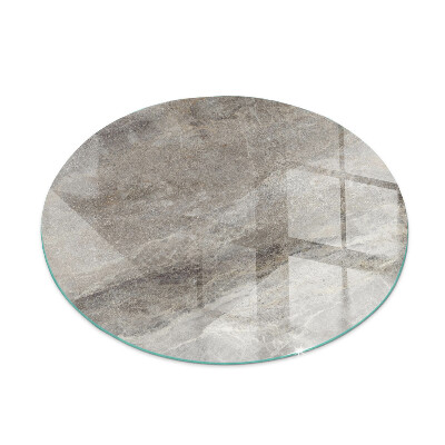 Round glass fire hearth Natural stone pattern