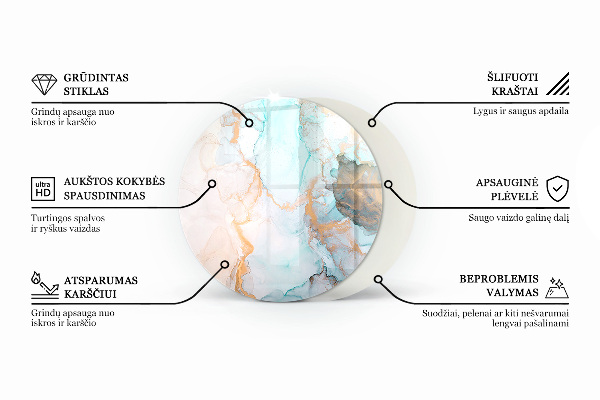 Round glass wood burner hearth Colour Dark Blue