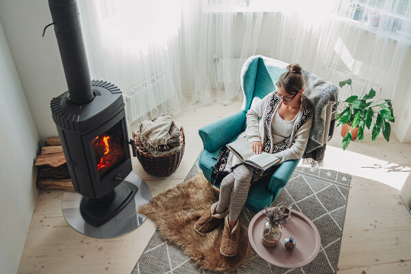 Round glass fire hearth Colour Grey