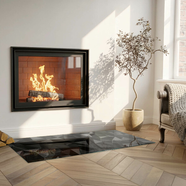 Rectangular glass hearth for log burner Three-dimensional geometry