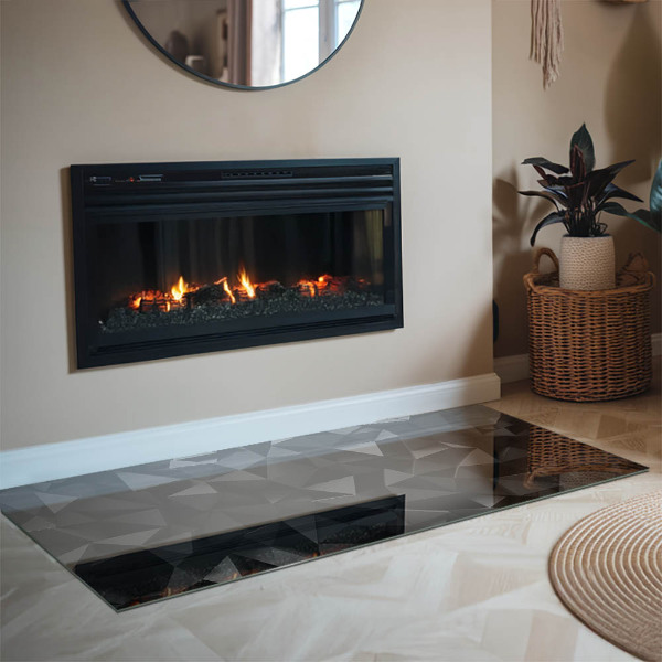 Rectangular glass hearth for log burner Three-dimensional geometry