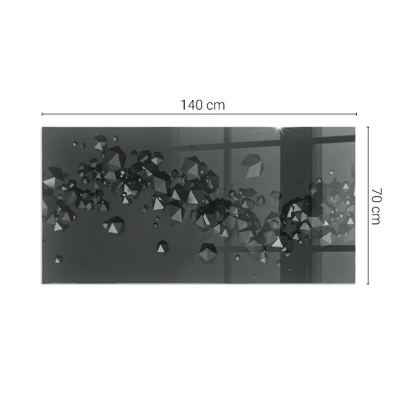 Rectangular glass hearth Abstract cloud of solids