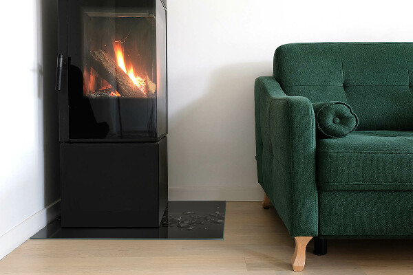 Rectangular glass hearth Abstract cloud of solids