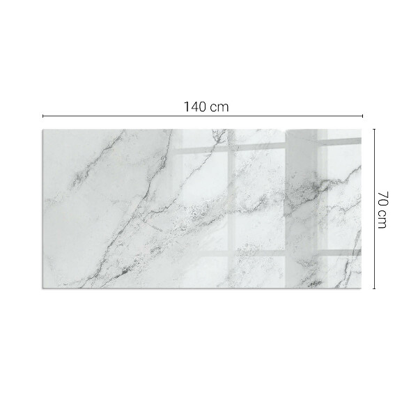 Rectangular glass hearth for wood stove Marble pattern with veins