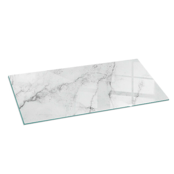 Rectangular glass hearth for wood stove Marble pattern with veins