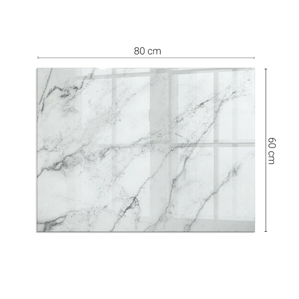 Rectangular glass hearth for wood stove Marble pattern with veins