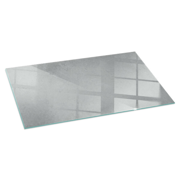Rectangular glass hearth Concrete texture with effect