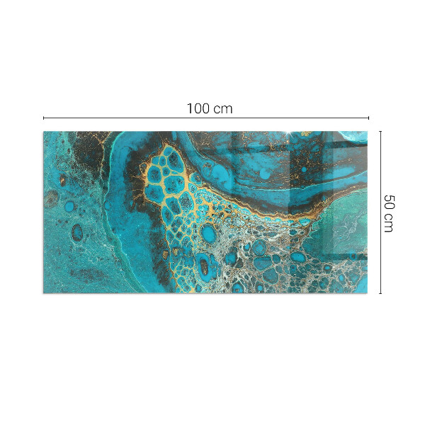 Rectangular glass hearth for log burner Abstract organic pattern