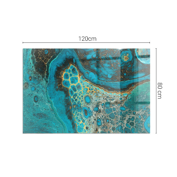 Rectangular glass hearth for log burner Abstract organic pattern