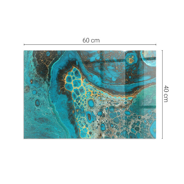 Rectangular glass hearth for log burner Abstract organic pattern