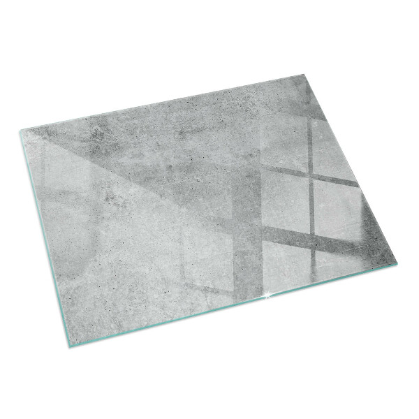 Rectangular glass hearth for wood stove Raw concrete texture