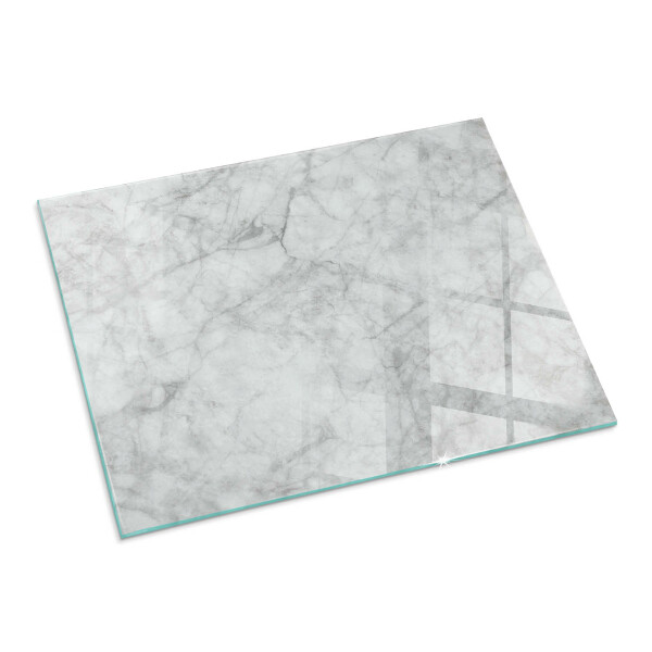 Rectangular glass hearth for wood stove Marble structure pattern