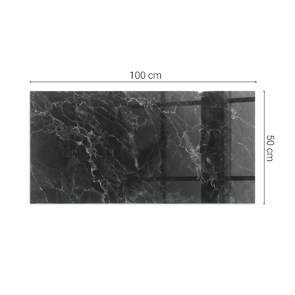 Rectangular glass hearth for log burner Elegant marble pattern