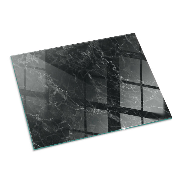 Rectangular glass hearth for log burner Elegant marble pattern