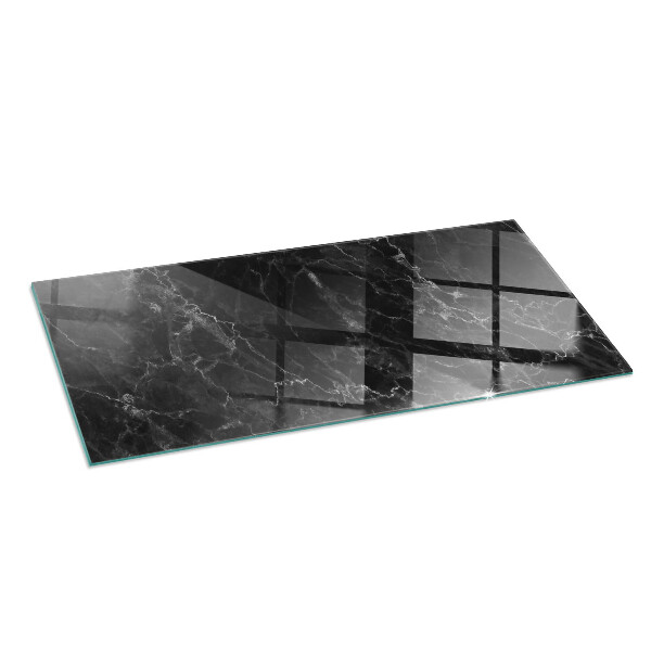 Rectangular glass hearth for log burner Elegant marble pattern