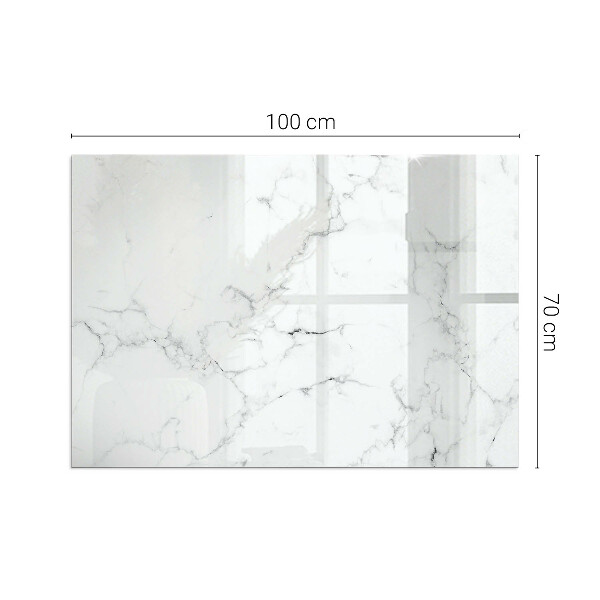 Rectangular glass hearth Marble pattern with veins