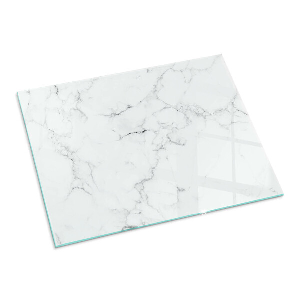 Rectangular glass hearth Marble pattern with veins
