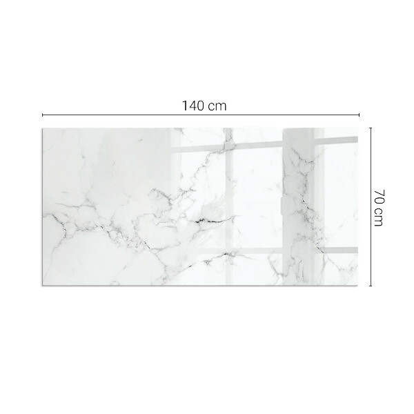 Rectangular glass hearth Marble pattern with veins