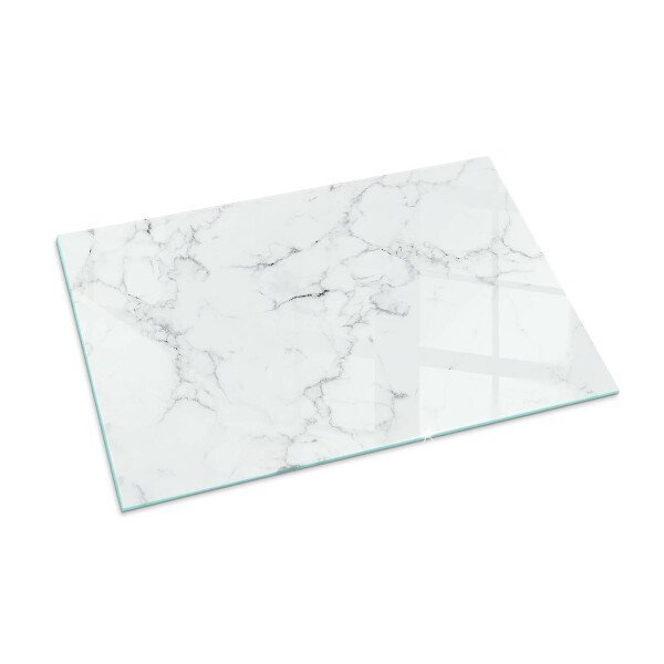 Rectangular glass hearth Marble pattern with veins