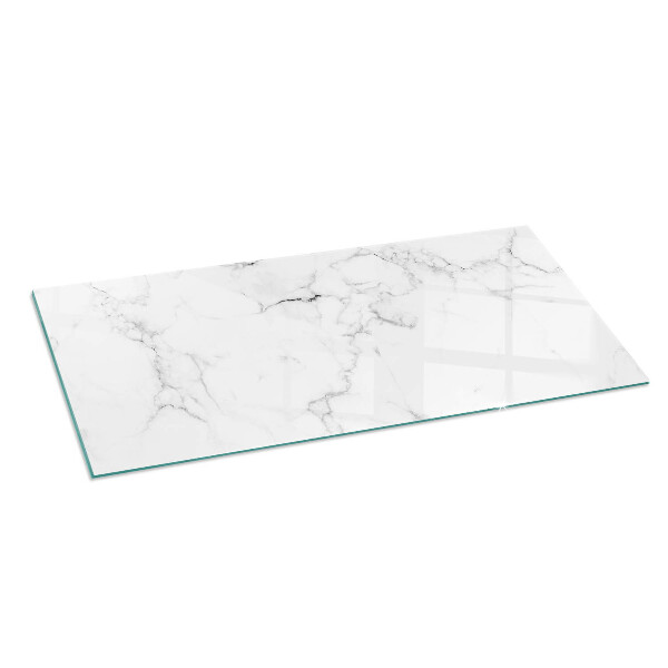 Rectangular glass hearth Marble pattern with veins