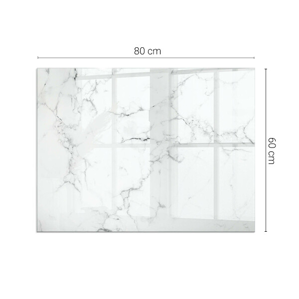 Rectangular glass hearth Marble pattern with veins
