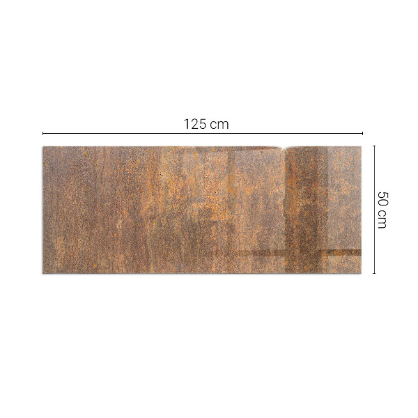 Rectangular glass hearth for log burner Rust texture on metal