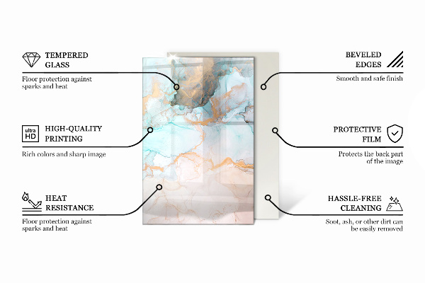 Rectangular glass hearth Boards in different shades