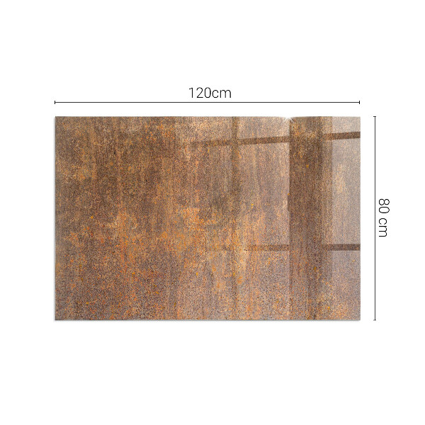 Rectangular glass hearth for log burner Rust texture on the background