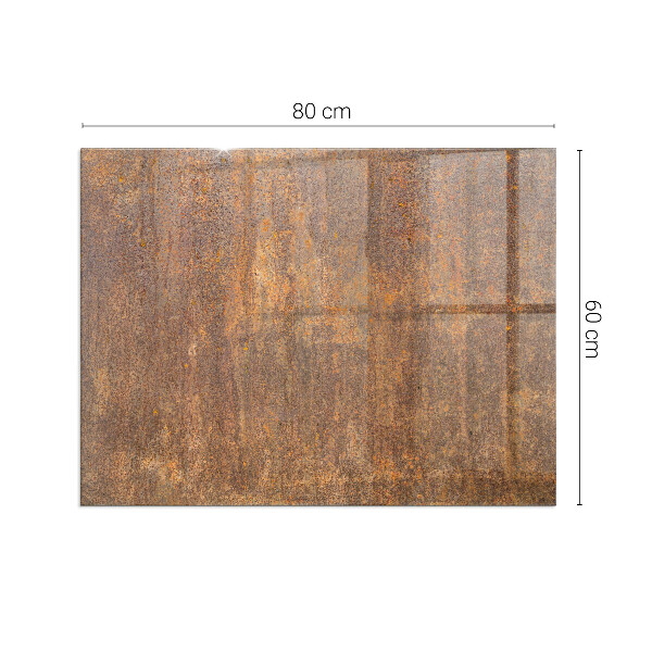 Rectangular glass hearth for log burner Rust texture on the background