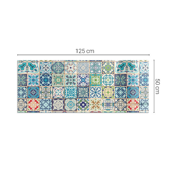 Rectangular glass hearth for log burner Mosaic patterns on tiles